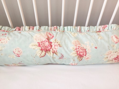 Crib Bedding Set - Shabby Sweet Aqua Seaside Rose Crib Bedding